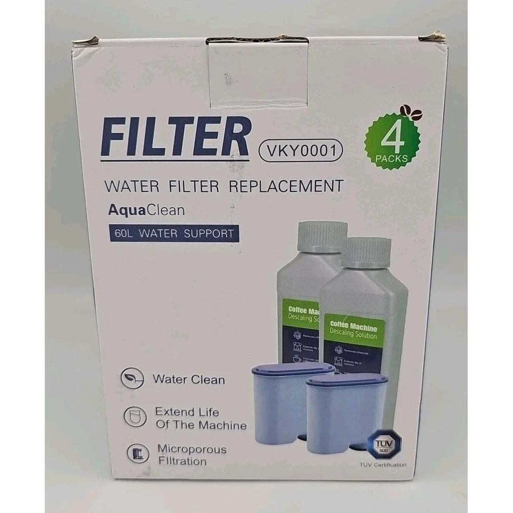 AquaClean‎ Water Filters 2-Pack With Descaling Liquid for Philips Coffee Makers